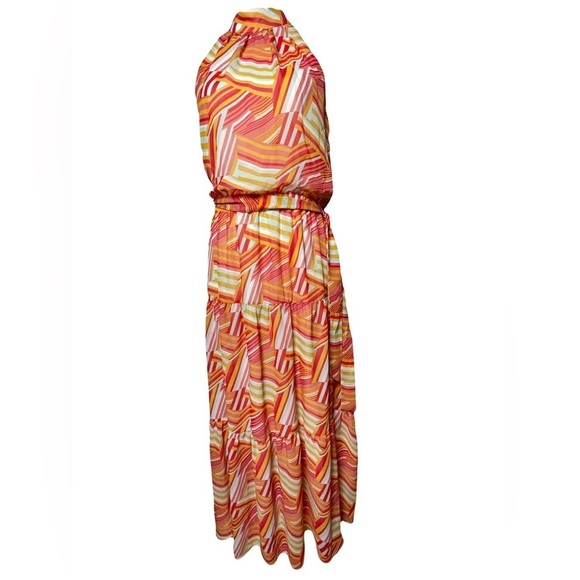 julia jordan Dresses & Skirts - Julia Jordan Women's Printed Mock-Neck Tier Maxi Dress Size 4 Retro 70’s Boho